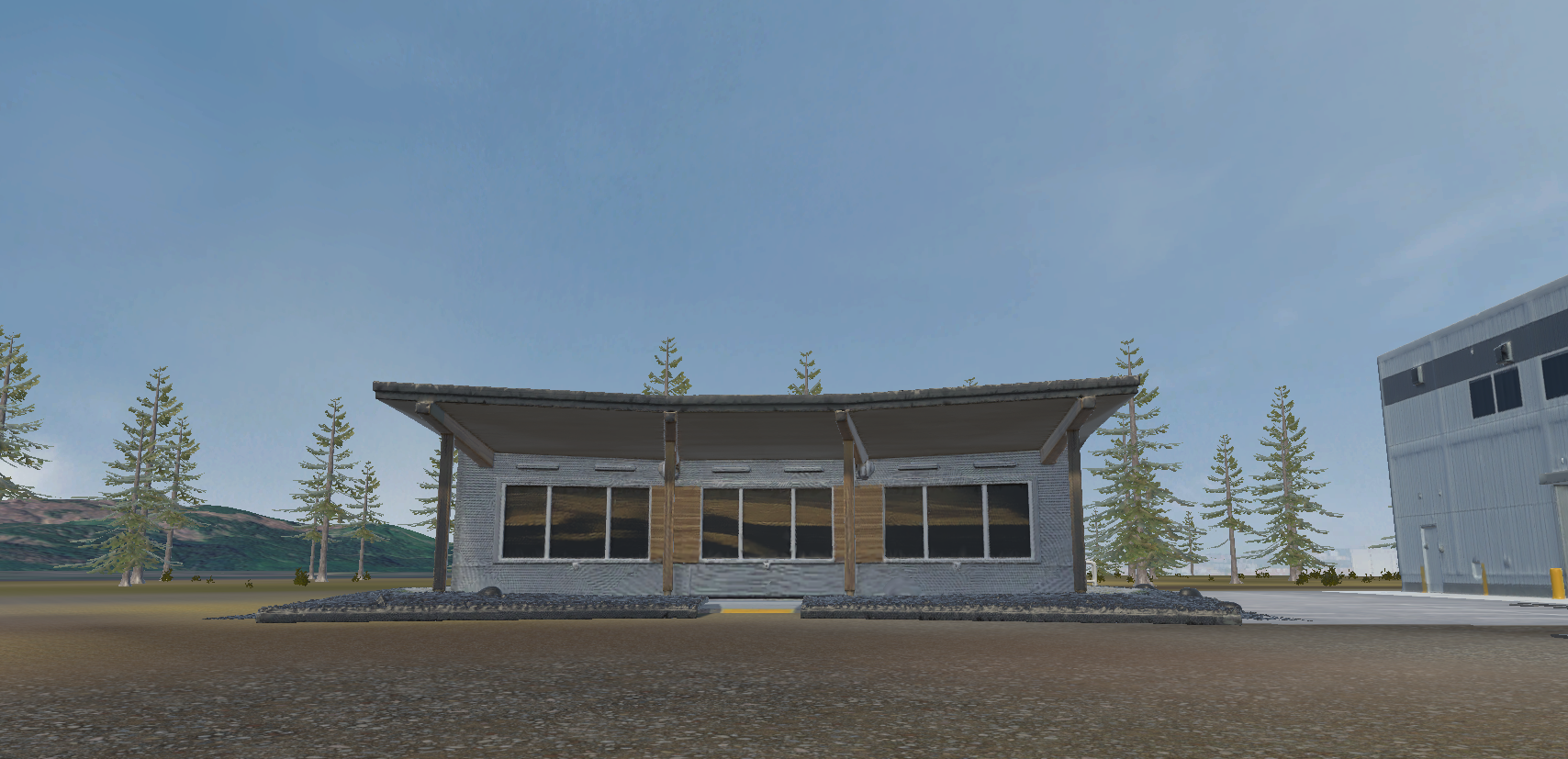 3D pump house model generated using Meshy AI